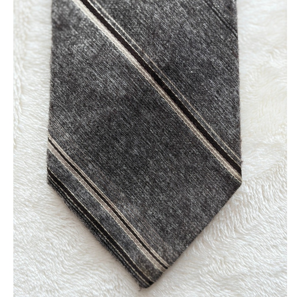 Sabatini Charcoal Grey Striped Vintage Necktie Mens OS Excellent